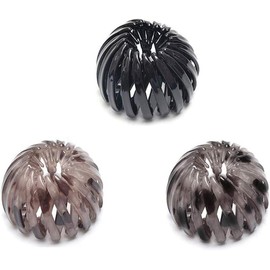 Faruxue - Pinzas para el pelo con forma de nido de pájaro, 3 piezas, clip extensible para coleta, estilo vintage geométrico, retráctil, herramienta de diseño de accesorios para el cabello para mujeres y niñas (marrón claro, marrón oscuro, negro)