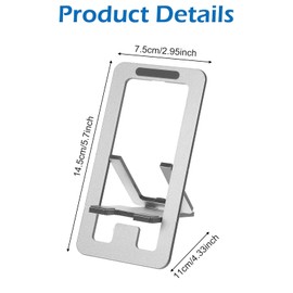 Xyembu Cell Phone Stand Foldable Phone Holder for Desk Thin Portable Phones Stand Foldable Adjustable Phones Holder for 3.7-7 inch Devices Smartphones Travel Essentials Office Accessories