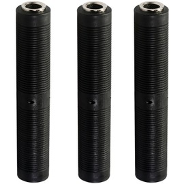 JJHXSM 3PCS 1/4 Inch TRS Stereo Female to Female Guitar Cable Audio Adapter Black Adaptor Coupler PVC Die Cast Conversion Connectors Suitable for Loudspeaker