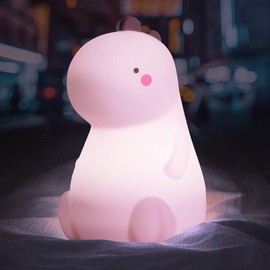 VSATEN Dinosaur Night Light for Kids, Cute Color Changing Silicone Baby Night Light with Touch Sensor, Portable Rechargeable LED Bedside Nursery Lamp for Toddler's Room, Dinosaur Gifts for Boys Girls