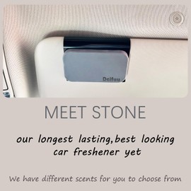 Woodiness Air Freshener, Stone Scent Starter Kit, Odor Eliminator - Car Visor Clip (Pack of 1 - Woodiness Scent)