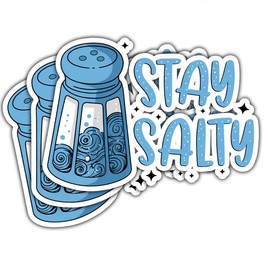 3Pcs Stay Salty Bumper Sticker Funny Stay Salt Sticker Gifts Beach Salty Sticker Beachy Gift Salt Decals Stay Salty Stickers Salty Life Decal for Laptop Water Bottle Toolbox Car 3" (S1)