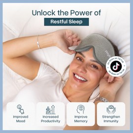 MyHalos® Sleep Mask – 3D Blackout Eye Mask for Women & Men, Side Sleepers, Zero Pressure Memory Foam Eyelash Friendly, Breathable,Award-Winning Sleep Aid for Travel (Grey, 1 Count (Pack of 1))