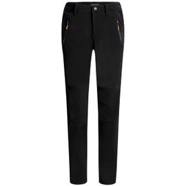 Camii Mia Women's Winter Warm Outdoor Slim Windproof Waterproof Ski Snow Fleece Hiking Pants (38W x 30L, Black)