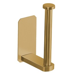 VAEHOLD Toilet Paper Holder Self Adhesive Kitchen Washroom Adhesive Toilet Roll Holder No Drilling for Bathroom Stick on Wall Stainless Steel Brushed (Gold)