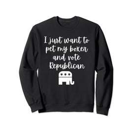 Pet My Boxer and Vote Republican Patriotic Boxer Dog Lover Sweatshirt
