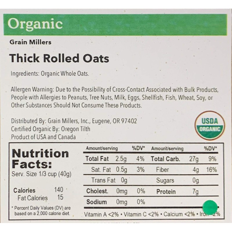Grain Millers, Oats Thick Rolled Organic