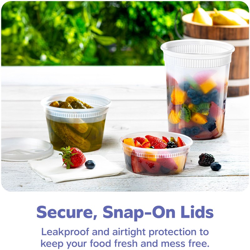 GUSTO To Go Food Containers with Lids [8 oz, 16