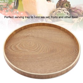 Set Meal Tray, Hospitality Tray, Round Tray, Wooden Tray, Cafe, Natural 11.8 inches (30 cm)