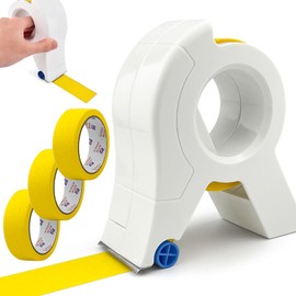 GZqiancang 1 x Painter's Masking Tape Dispenser, Portable Masking Tape Dispenser Wall with 3 Rolls of Painter's Masking Tape for Trim, Floors, Windows and Door Frames