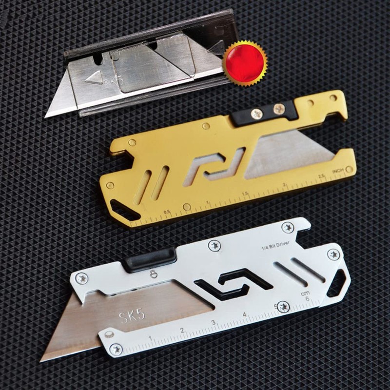 KUNSON Stainless Steel Pocket Utility Knife, Portable EDC Retractable Box
