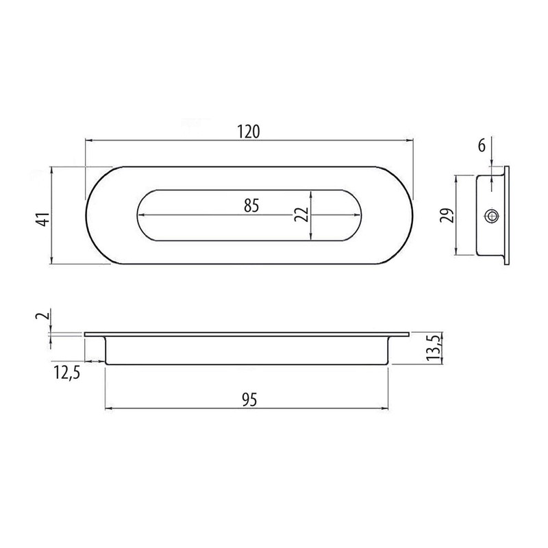 SO-TECH® EL-09 Inlet Handles Brushed Stainless Steel Door Handles Drawer