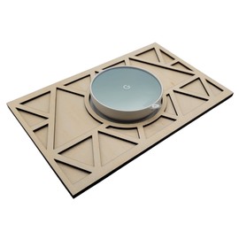 Nest Thermostat Decorative Wall Plate Triangle Geometric White, Brown Natural Hard Wood