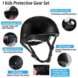 Kids/Youth Bicycle Helmet Knee Pad Elbow Pads Wrist Pads Protective Gear Children 7-in-1Gear Set,for Roller BMX Cycling Skateboard Skating Riding Scooter Skates Outdoor and Other Extreme Sports