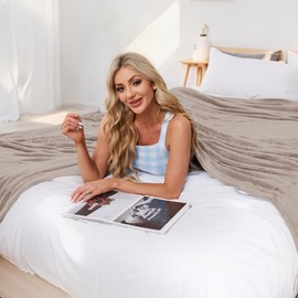 ONDAN Electric Heated Blanket Microplush Cover Blanket, Full Size 72"x84" with 4 Heat Settings & 10 Hours Auto Off, Cozy & Warm for All Night, Machine Washable, Linen