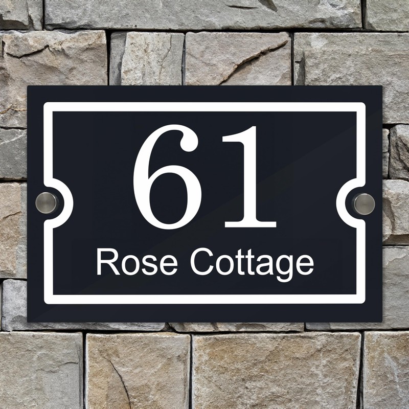 Badgemaster Modern Anthracite Grey House Number Sign Plaque Stainless Steel