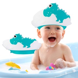 Baby Shower Cap, Shower Cap for Kids, Adjustable Dinosaur Children's Shampoo Cap for Baby Eyes and Ears Protector Bath More Fun