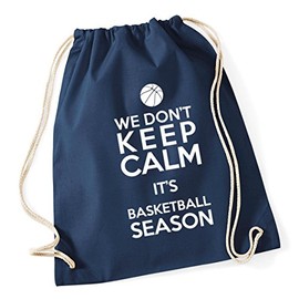 Hippowarehouse We Don't Keep Calm It's Basketball Season Drawstring Cotton School Gym Bag 37cm x 46cm, 12 litres