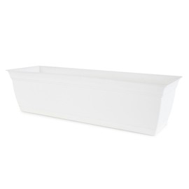 The HC Companies Indoor Outdoor 24 Inch Eclipse Series Window Flower Garden Ornamental Planter Box with Removable Attached Saucer, White (6 Pack)