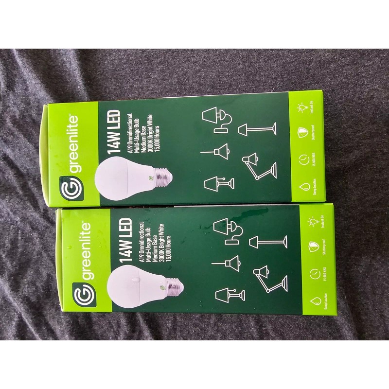 Greenlite 8 Pack 14W LED (100W Equivalent) 3000K Bright Lightbulbs