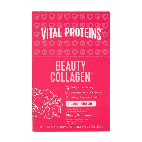 Vital Proteins Tropical Hibiscus Beauty Collagen 14ct Box, 0.56 OZ