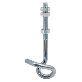 ALPENSTAHL Safety Swing Hook Set Swing Attachment with Thread M12 x 80 mm | Ceiling Hook Universal for Screwing Through | Galvanised Steel | Pack of 2 - Swing Suspension for Heavy Loads