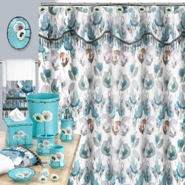 Popular Bath Poppy Fields, Shower Hooks, Aqua