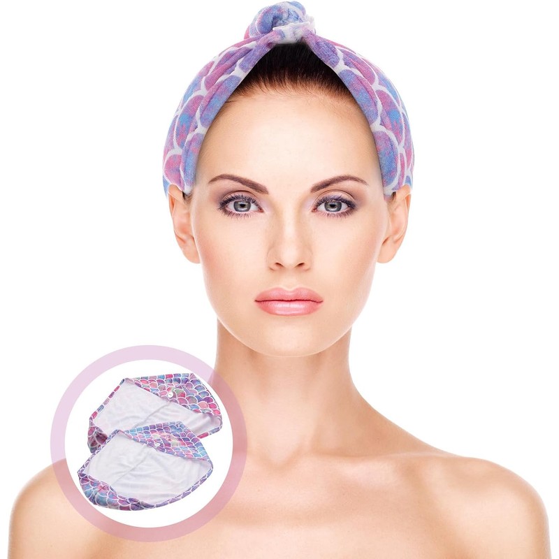 Kisangel 2 Piezas Toalla Turbante Cabello de Microfibra Absorbente Secado