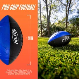 Nerf Pro Grip Football, Blue, Classic Foam Ball, Easy to Catch & Throw, Sports Toys, Christmas Gifts or Stocking Stuffers for Kids