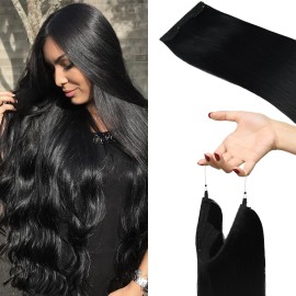 ATVPDKIKX0DER Yamel Remy Clip in Hair Extensions Human Hair 7Pcs 16 Clips Real Human Hair