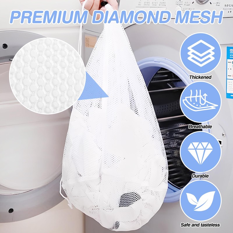 Mesh Laundry Bags, 2 Pcs Laundry Net Bags, 60 x