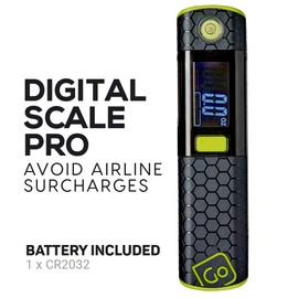 Go Travel Ultra Lightweight Digital Pro Luggage Weighing Scales with Backlight, Spirit Level and Tape Measure - Weighs up to 50Kg. (Ref 2004.101)