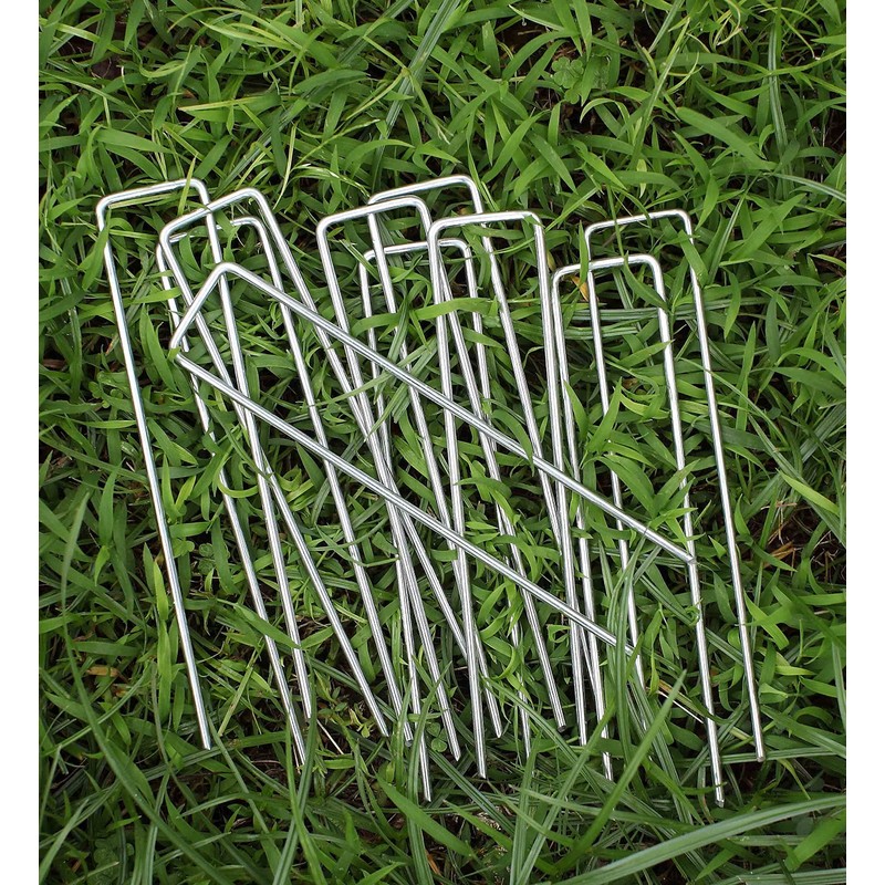 6 Inches Galvanized Garden Staples, Metal Tent StakeHeavy Duty U-Shaped