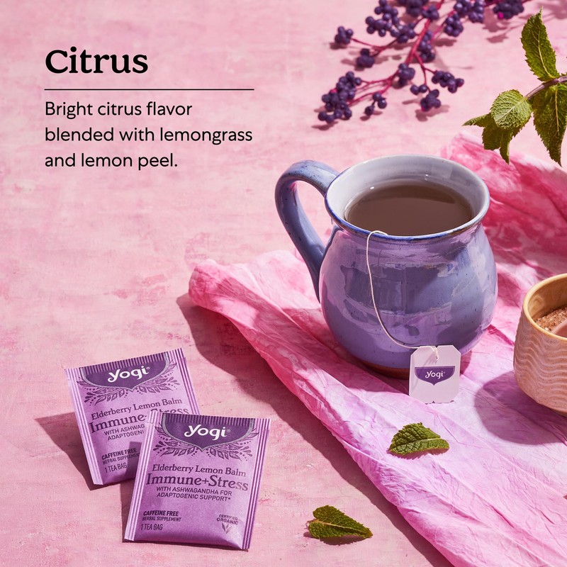Yogi Tea Elderberry Lemon Stress & Immune Support Tea -