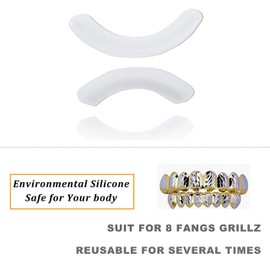 TOPGRILLZ Silicone Molding Bars for 6/8 Top and Bottom Grillz Accessory Silica Gel, Safe for Health (1, 4, 8,12 Sets) (8 Fang 4 PC)