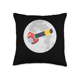 Moon Leaf Blower Autumn Throw Pillow