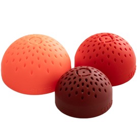 SIFTR (RED) Nesting Can Strainer Mini Colander Set - Space Saving Small Colanders and Strainers - Multi Use Kitchen Gadget - Silicone Can Strainer