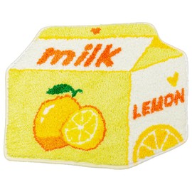 Lemon Fruit Bath Mat for Bathroom Rugs Cute Yellow Absorbent Non Slip Fruit Lemon Bath Rug Milk Cartoon Shaped Fun Plush Microfiber Shower Rug Washable Carpet Fluffy Bathtub Mat Decorative