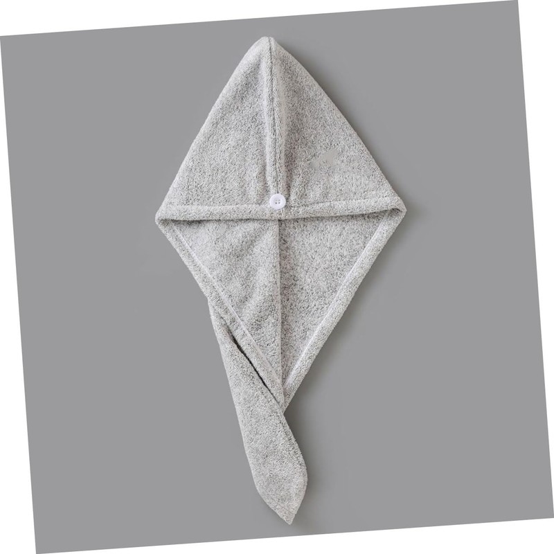 BIUDECO Super Absorbent Hair Drying Cap Grey Bamboo Charcoal Cap