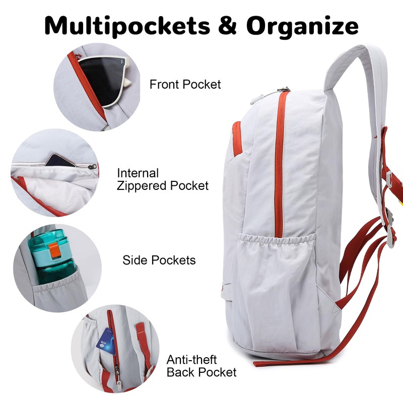 Outplea 25L Foldable Hiking Backpack for Men Women, Gym Backpack