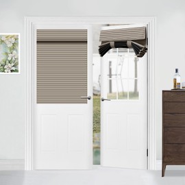 Muamar French Door Curtains Door Blinds Style,Light Brown 25x40 Inch Length Blackout Door Curtains for Door Window,Privacy for Bedroom/Office Door Window,Thermal Insulated Tie Up Shade 1 Panel