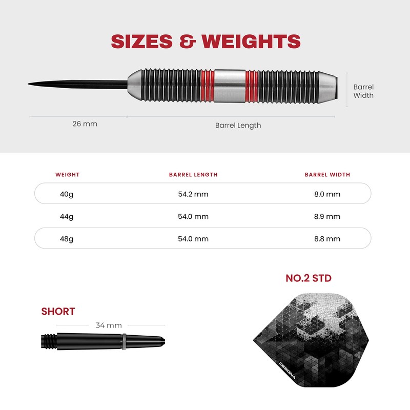 DESIGNA DARTS Meteors | 40g Premium 90% Tungsten Heavy Barrel