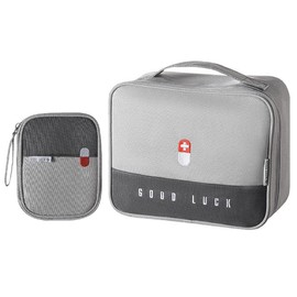 himsyuden 救急パック 2点セット 救急箱 薬箱 薬ボックス 大容量 ハンドル付き 薬入れ ポータブル 整理 医療箱 家庭用 医療バッグ 屋外救急パック 持ち運び便利 アウトドア 学校 旅行 職場常備 応急処置キット