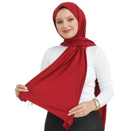 Prien Hijab for Women Viscose Scarf Lightweight Muslim Hijabs Long Shawl Islamic Scarves Turkey Silk Headscarf for Womens (Burgundy)
