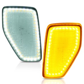 HECASA Pair LED Side Marker Light Compatible with 2005-2010 Hummer H3 H3T Replacement for HU2551100 HU2550100 Front Side Light Lamp 2Pcs Driver&Passenger Side - Clear Lens