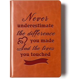 Boss Appreciation Gift Leather Notebook Mentor Travel Writing Notebook Amazing Leader Journal Notebook Mentor Leader Farewell Gifts for Boss Leader Mentor Coworker (Never underestimate the difference brown)