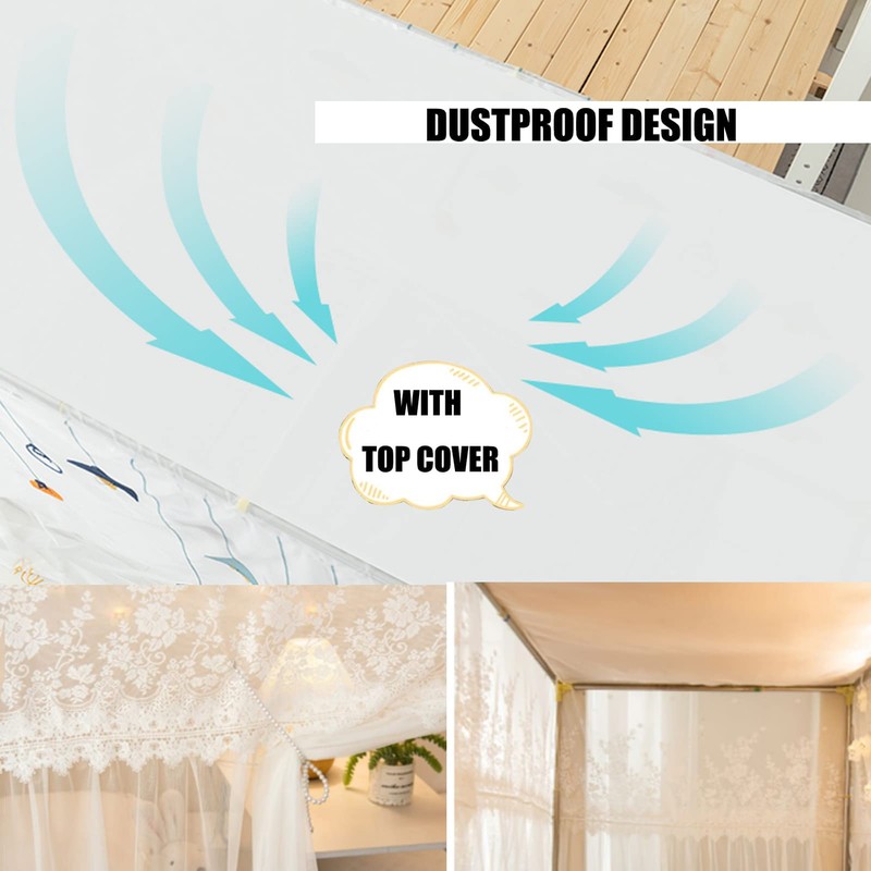 SCMTYWCQ 4 Corner Post Students Dorm Bunk Mosquito Net Bed