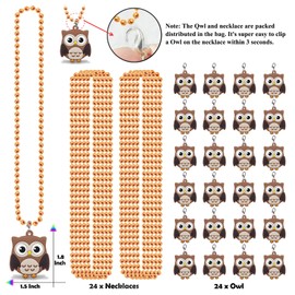 CiciBear 24 Pack Owl Necklace Party Favors with Mardi Gras Beads for Forest Friends Woodland Animals, Party Favors, Home Decorations, Birthday Celebrations