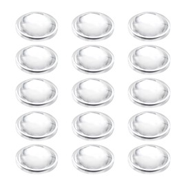 PATIKIL Diameter 15mm Flat Convex Lens, 15 Pcs Height 5mm PMMA Acrylic LED Optical Convex Condenser Lens with Edge for Flashlight Car Bike Head Lamp Spotlight, Transparent