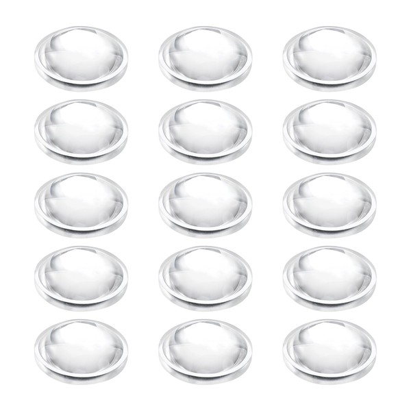 PATIKIL Diameter 15mm Flat Convex Lens, 15 Pcs Height 5mm